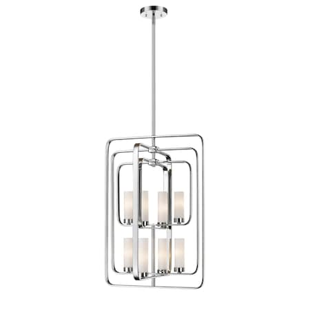 Z-Lite Aideen 8 Light Pendant, Chrome & Matte Opal 6000-8B-CH